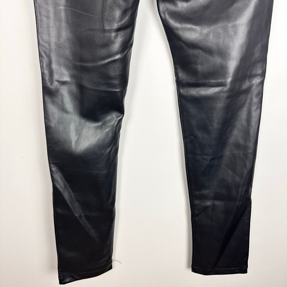 YLSK Mens Skinny Faux Leather Low Rise Pants Suede Lined Sz 28 Edgy Indie Goth - Picture 11 of 12